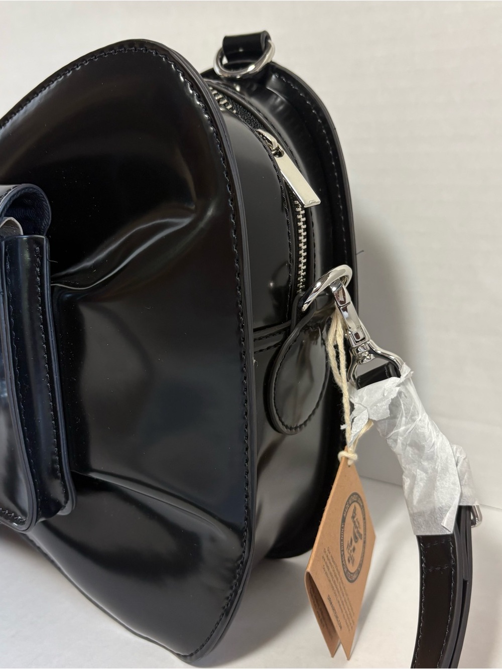 Dr. Martens NWT Vegan Bow Bag Black Goth Punk Y2K Backpack Crossbody Grunge - Picture 3 of 16